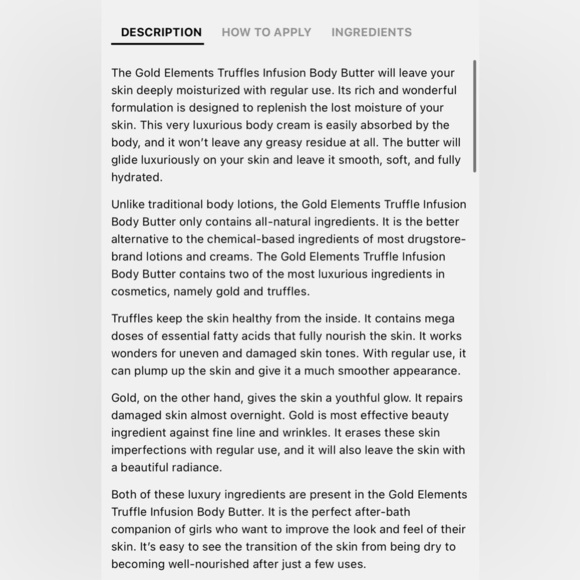 GOLD elements Truffles Infusion Body Butter NEW - Picture 6 of 8